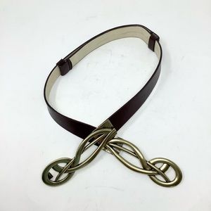 Chico’s brown leather slide belt